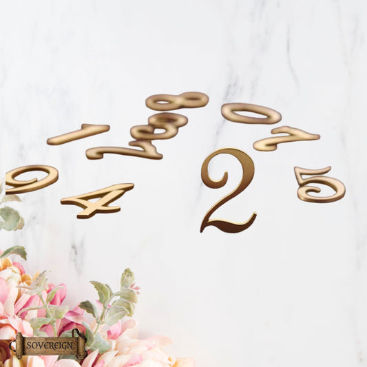 50mm Solid Brass Sovereign self adhesive door numbers