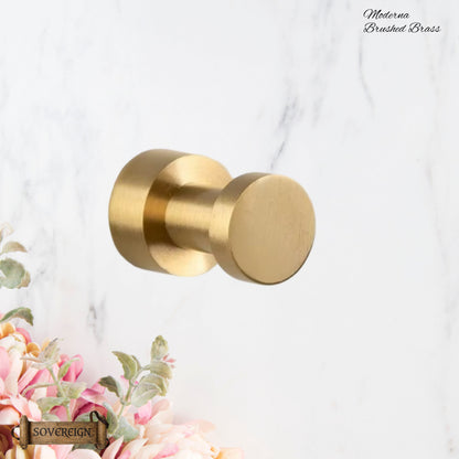 Sovereign Moderna Brass button robe hook  -3 Luxury Finishes
