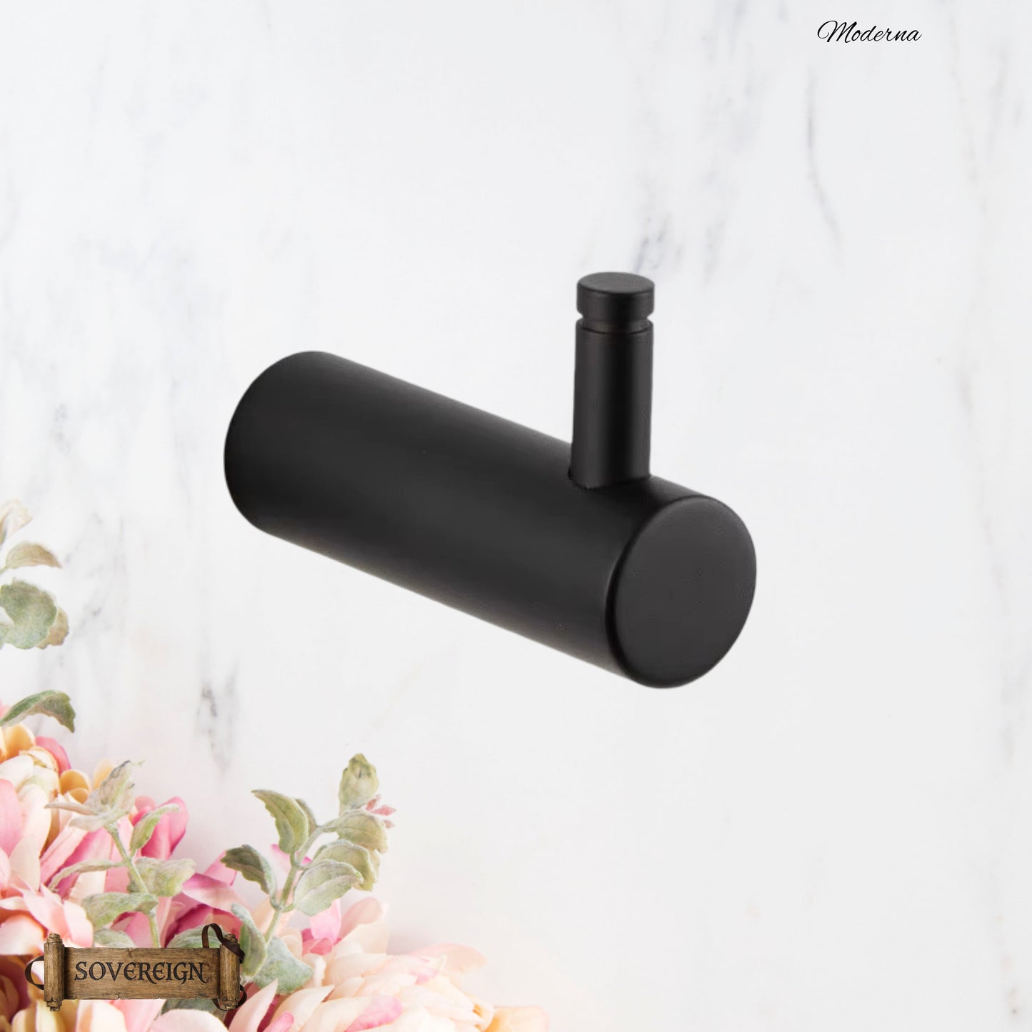 Sovereign Moderna Brass Upright robe hook  -3 Luxury Finishes