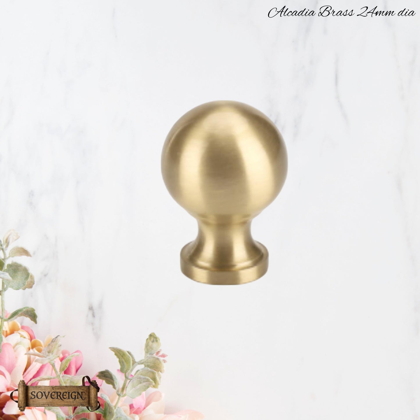 "Acadia" High Ball solid Brass cabinet Knob 24mm-5 Finishes