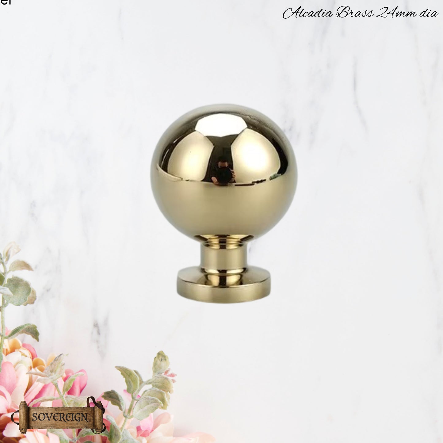 "Acadia" High Ball solid Brass cabinet Knob 24mm-5 Finishes