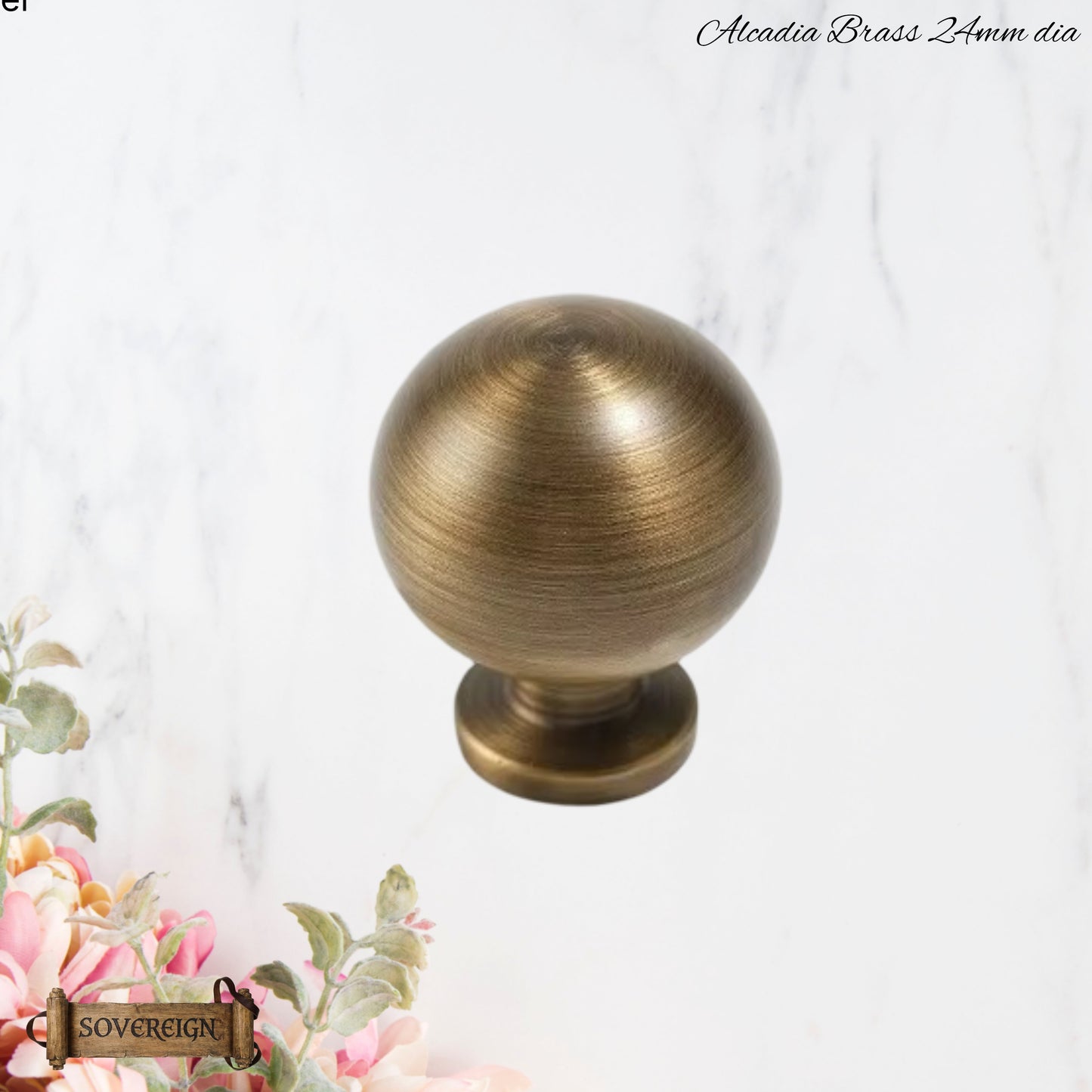 "Acadia" High Ball solid Brass cabinet Knob 24mm-5 Finishes
