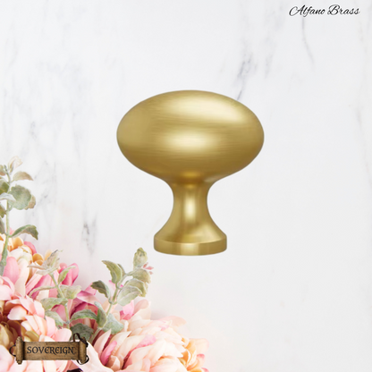 "Alfano" Sovereign Brass Oval cabinet/Drawer Knobs-2 finishes