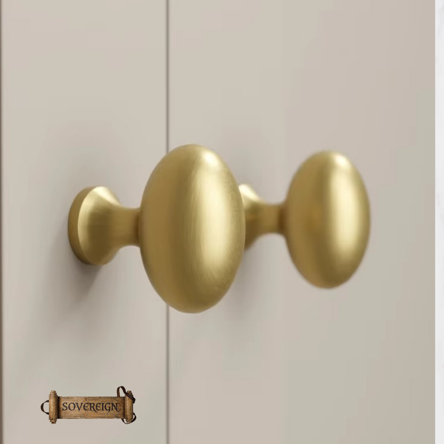 "Alfano" Sovereign Brass Oval cabinet/Drawer Knobs-2 finishes