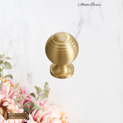 "Alonte" Sovereign beehive Brushed Brass cabinet/Drawer Knob-2 Sizes