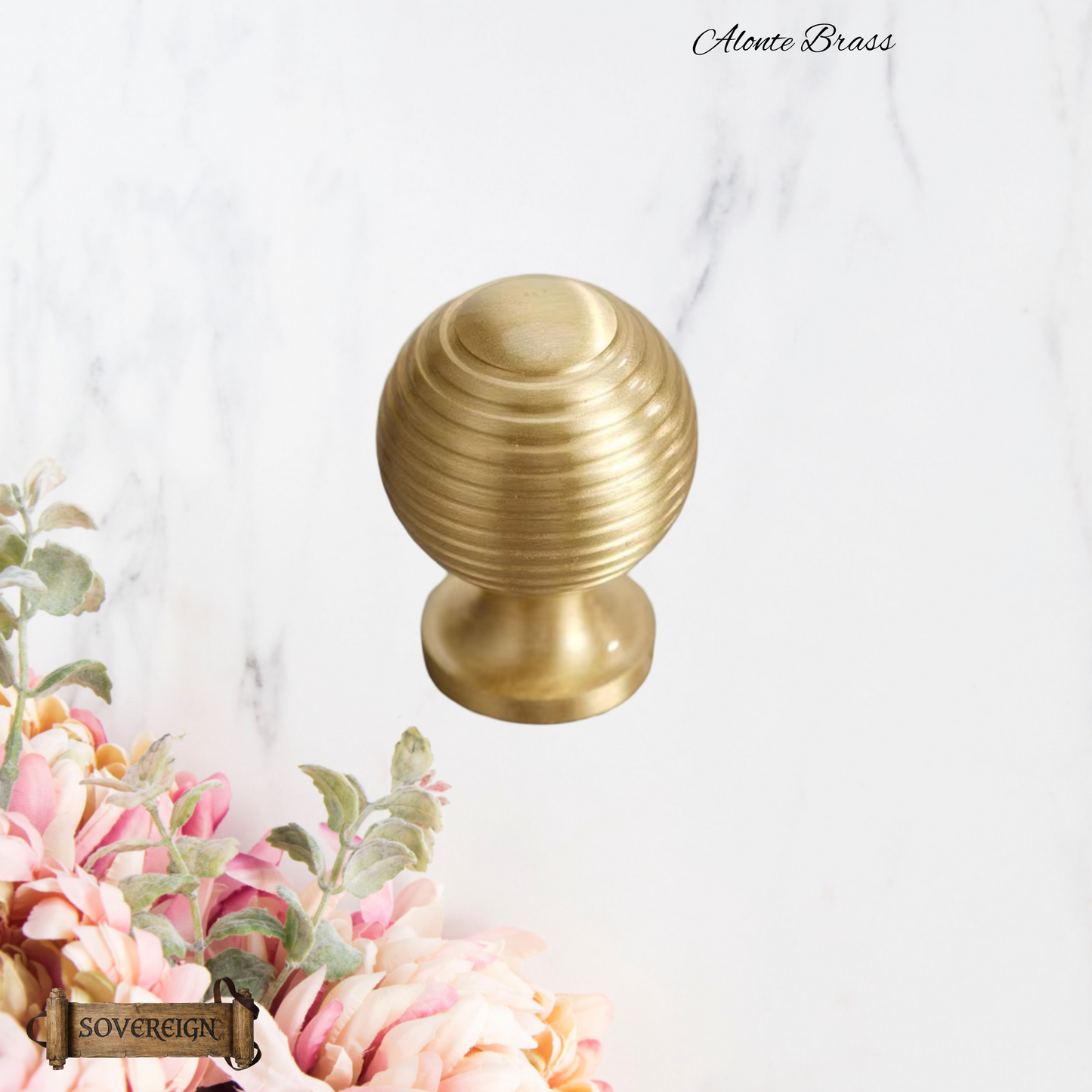 "Alonte" Sovereign beehive Brushed Brass cabinet/Drawer Knob-2 Sizes