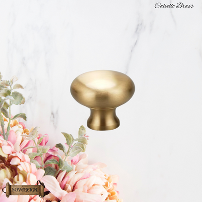 "Calvello" Sovereign majestic 25mm dia Brass cabinet / Drawer Knob-4 Finishes