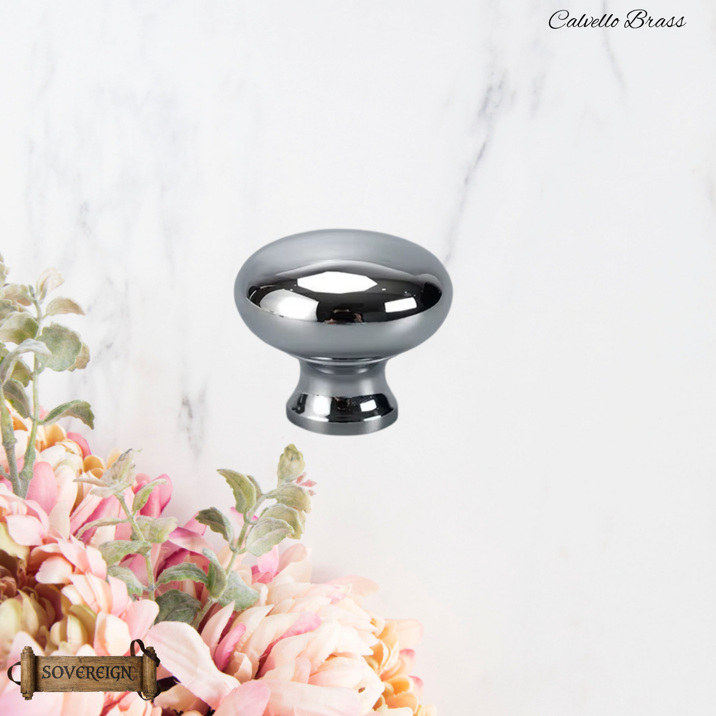 "Calvello" Sovereign majestic 28mm dia Brass cabinet / Drawer Knob-4 Finishes