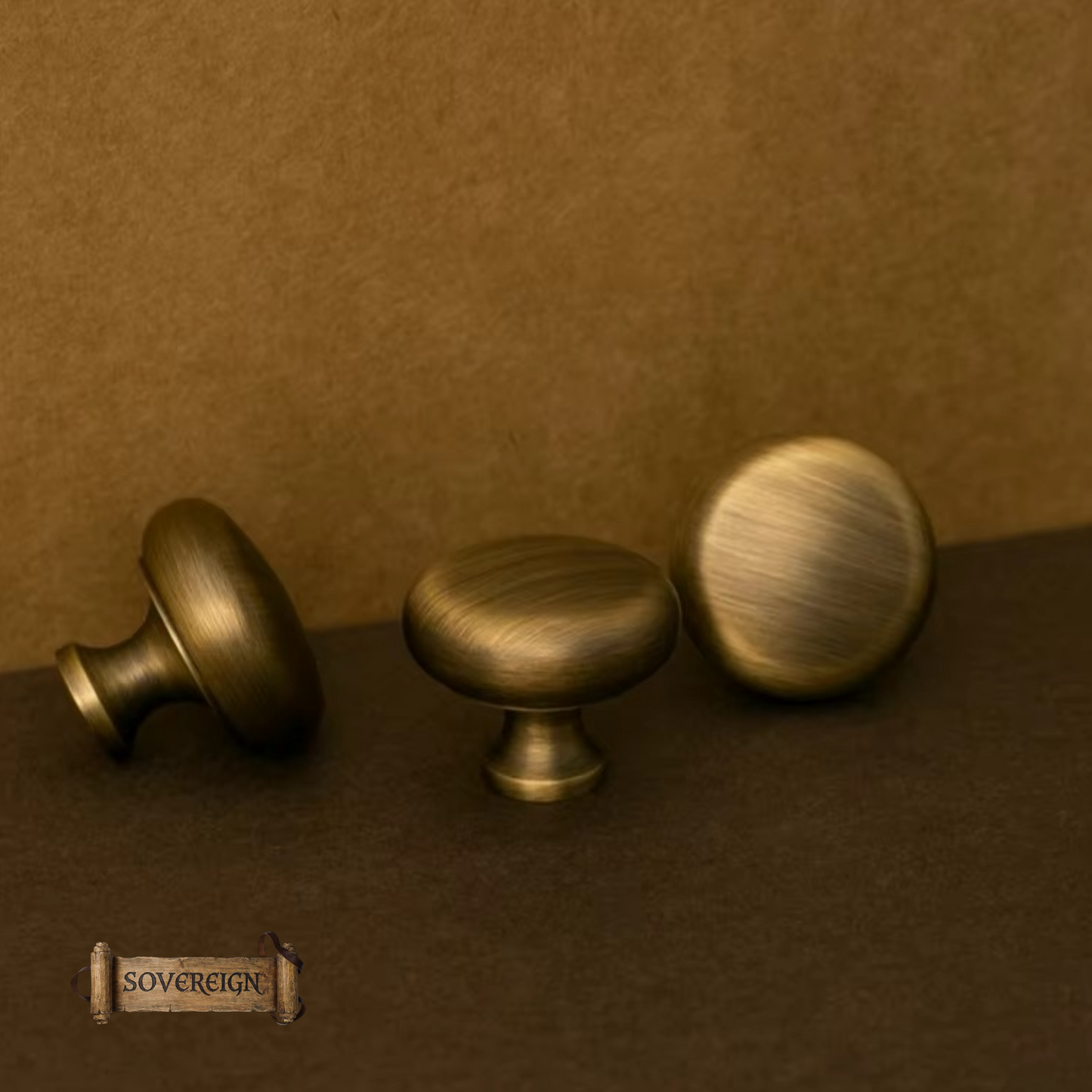 "Calvello" Sovereign majestic 28mm dia Brass cabinet / Drawer Knob-4 Finishes