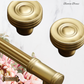 "Bicocca" Sovereign Wheel Brushed Brass cabinet T-Bar Handles -6 Sizes