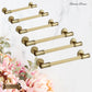 "Bicocca" Sovereign Wheel Brushed Brass cabinet T-Bar Handles -6 Sizes