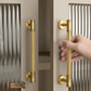"Bicocca" Sovereign Wheel Brushed Brass cabinet T-Bar Handles -6 Sizes