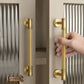 "Bicocca" Sovereign Wheel Brushed Brass cabinet T-Bar Handles -6 Sizes