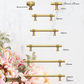 "Biccari" Sovereign Wheel Brushed Brass cabinet T-Bar Handles -7 Sizes