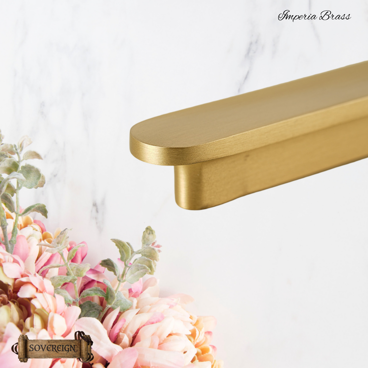 "Imperia" Sovereign Table Top Brushed Brass cabinet handle pull  -4 Sizes