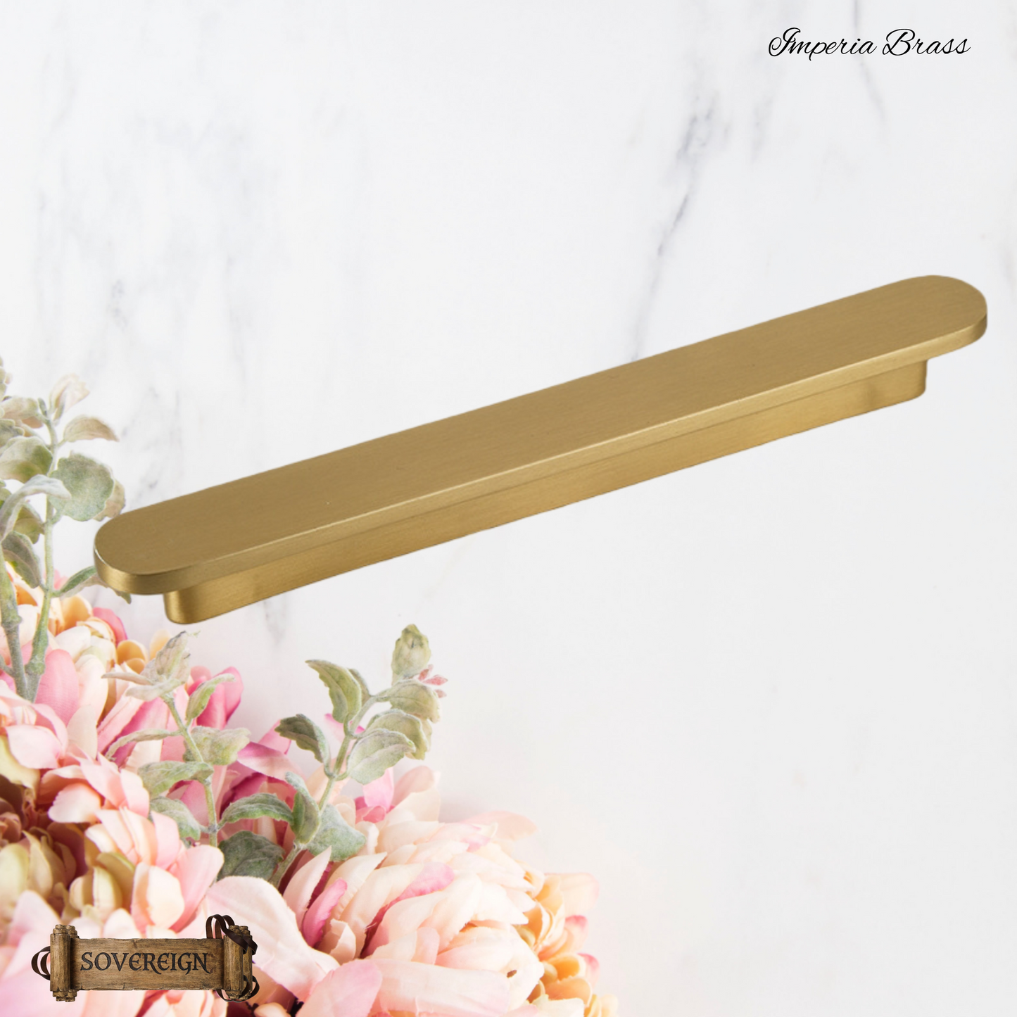 "Imperia" Sovereign Table Top Brushed Brass cabinet handle pull  -4 Sizes