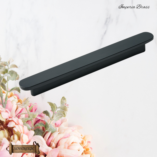 "Imperia" Sovereign Table Top Matt Black Brass cabinet handle pull  -4 Sizes