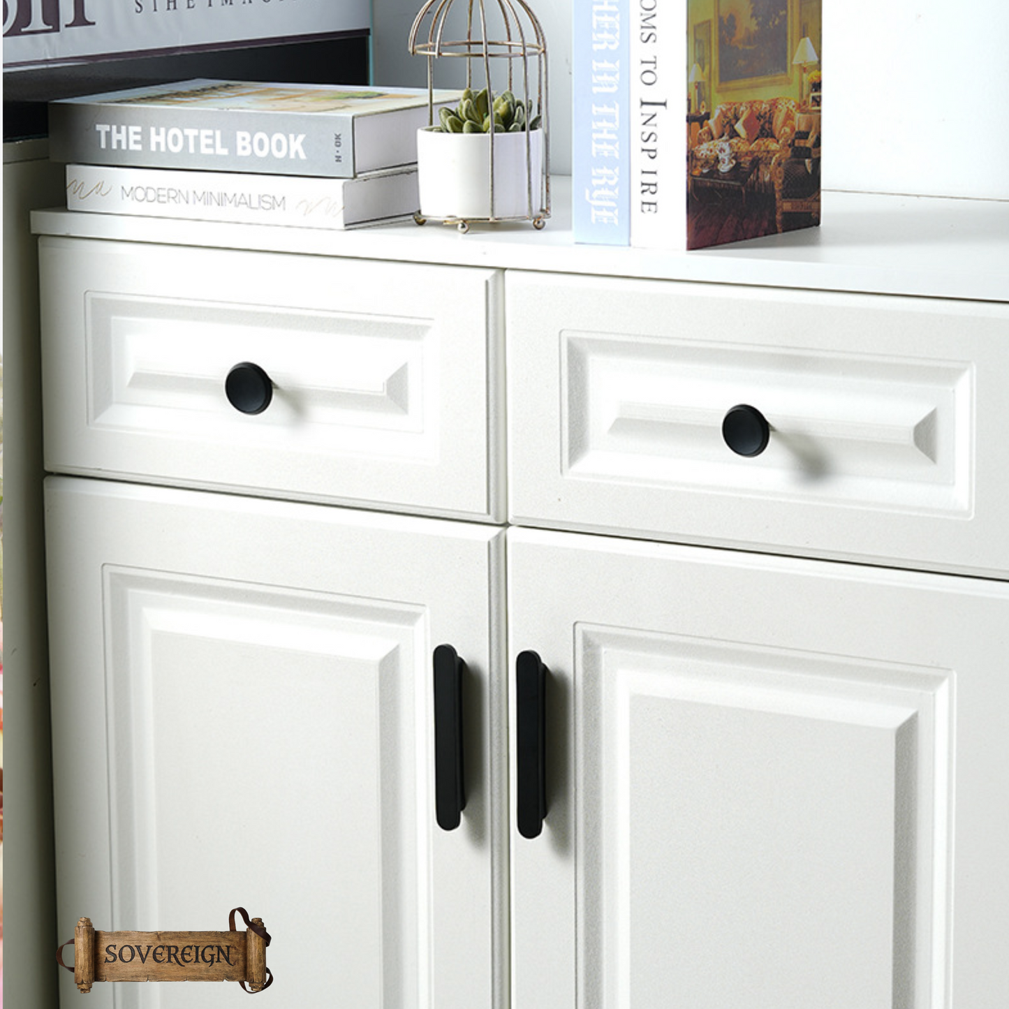 "Imperia" Sovereign Table Top Matt Black Brass cabinet handle pull  -4 Sizes