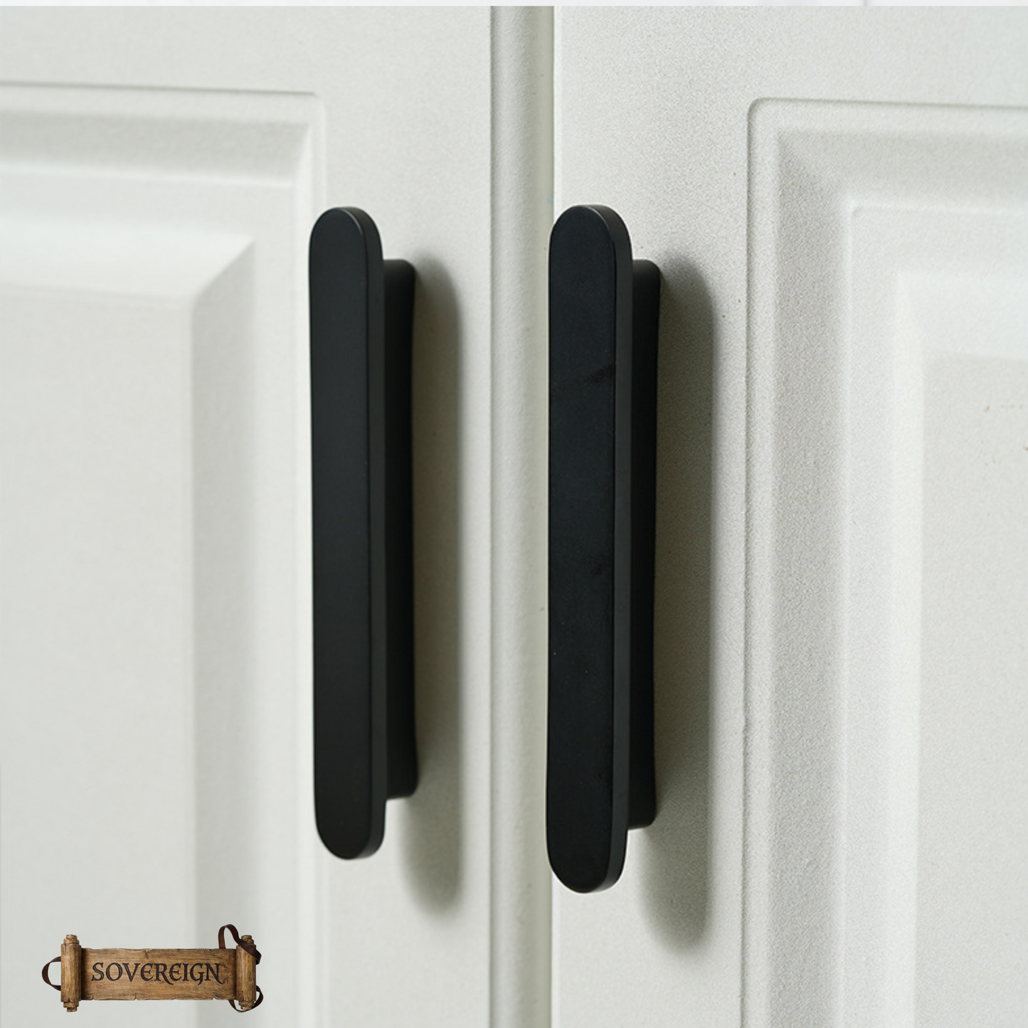 "Imperia" Sovereign Table Top Matt Black Brass cabinet handle pull  -4 Sizes
