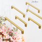 "Jesi" Sovereign Stylish Brushed Brass cabinet D-Handle Pulls -4 Sizes