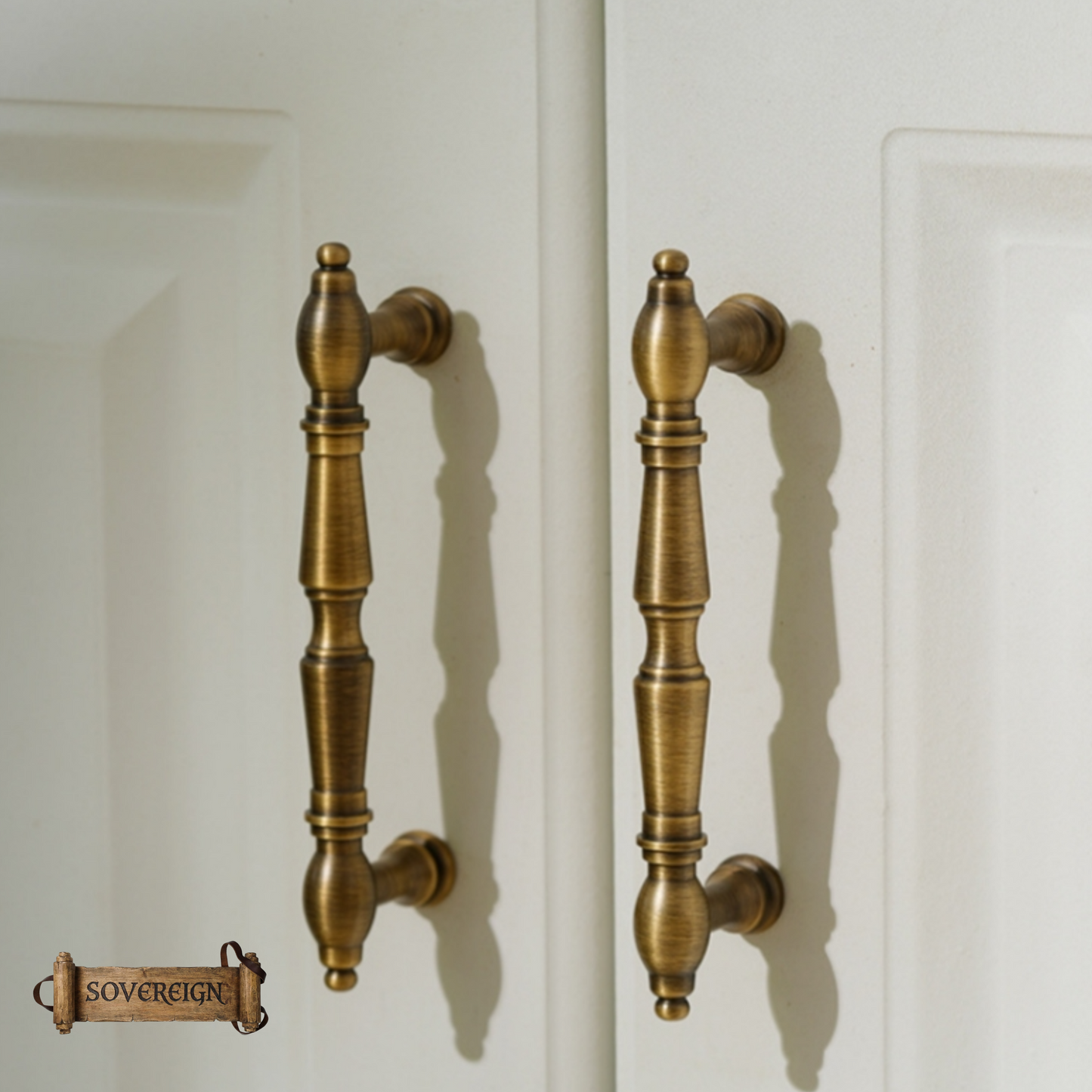 "Mallare" Sovereign Antiqued Brass cabinet T-Bar Handles -5 Sizes