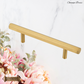 "Omegna" Sovereign Hexangonal Brushed Brass T-Bar cabinet/Drawer handle-9 Sizes