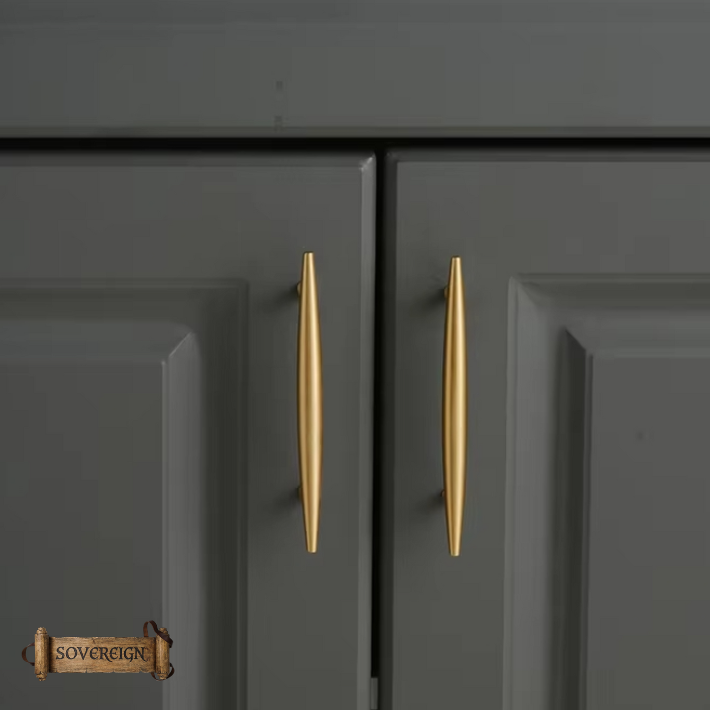 "Parma" Sovereign Spire Brass cabinet T-Bar Handles -7 Sizes