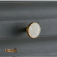"Cararra"Sovereign Brass W/White inlay cabinet / Drawer Knob 32mm dia