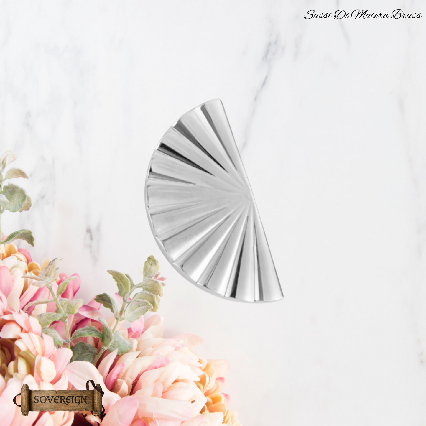 "Sassi Di Matera"Sovereign Fan Brass cabinet / Drawer Pull (4 Finishes)