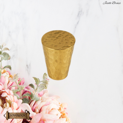 "Jesolo"Sovereign Hammered Brass Cone cabinet / Drawer Knob 20mm dia