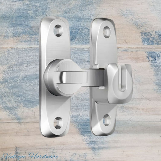 90 degree Right Angle Door Latch (Large) Stainless Steel SILVER-73mm  High