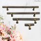 "Verona" Sovereign Knurled Antiqued Brass cabinet T-Bar Handles -10 Sizes