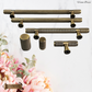 "Verona" Sovereign Knurled Antiqued Brass cabinet T-Bar Handles -10 Sizes