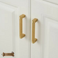 "Volterra" Sovereign Knurled Brushed Brass cabinet D-Handles -7 Sizes