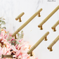 "Genoa" Sovereign Grippa Brushed Brass cabinet T-Bar Handles -8 Sizes