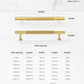 "Genoa" Sovereign Grippa Brushed Brass cabinet T-Bar Handles -8 Sizes