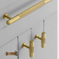 "Genoa" Sovereign Grippa Brushed Brass cabinet T-Bar Handles -8 Sizes