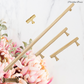 "Portofino" Sovereign Knurled Brushed Brass cabinet T-Bar Handles -9 Sizes