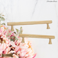 "Portofino" Sovereign Knurled Brushed Brass cabinet T-Bar Handles -9 Sizes