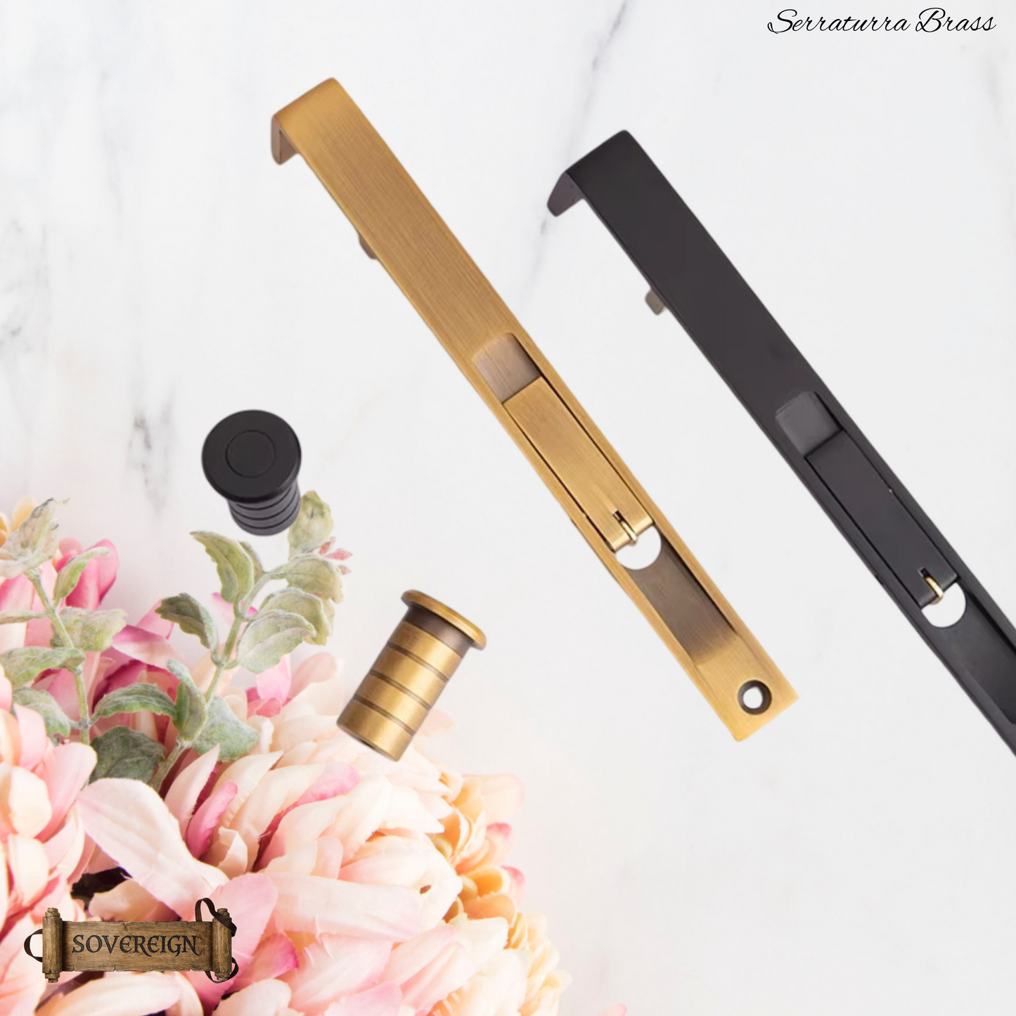 "Serraturra" Sovereign Flush lever Bolt Solid brass 200mm-7 Finishes