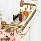 "Cordia" Sovereign Shower Basket -Large antiqued brass 510mmx150mm