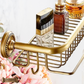 "Cordia" Sovereign Shower Basket -Large antiqued brass 510mmx150mm