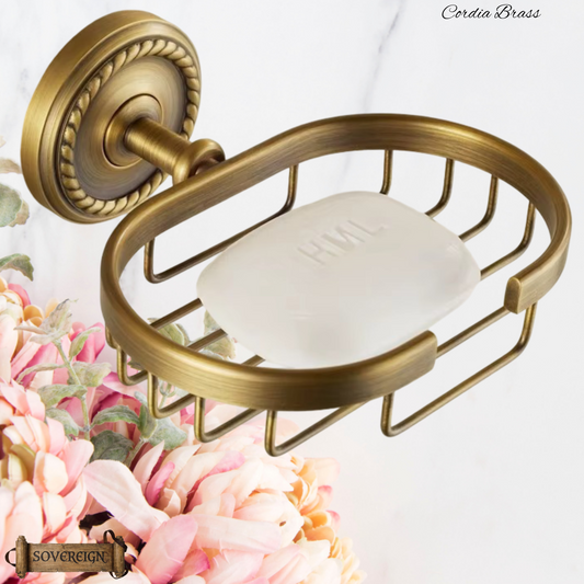 "Cordia" Sovereign Soap Dish antiqued brass