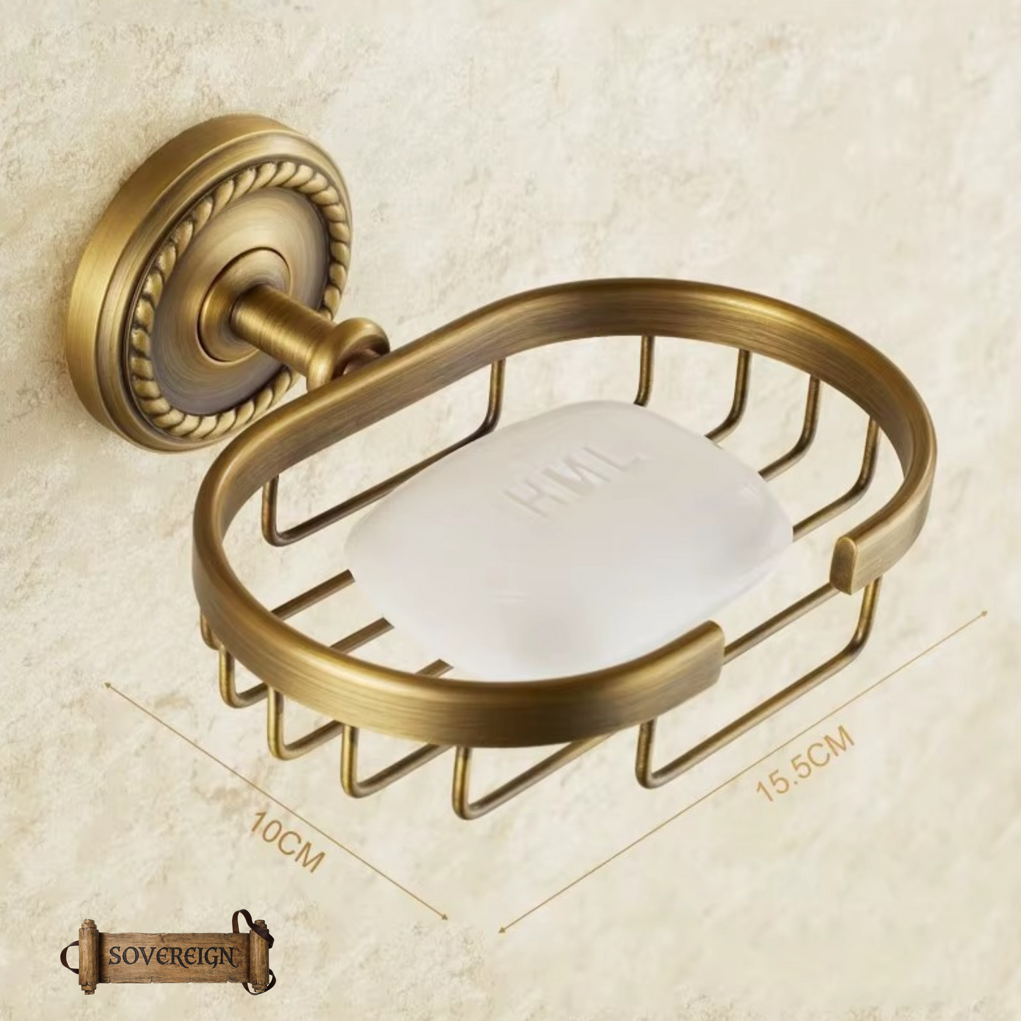 "Cordia" Sovereign Soap Dish antiqued brass
