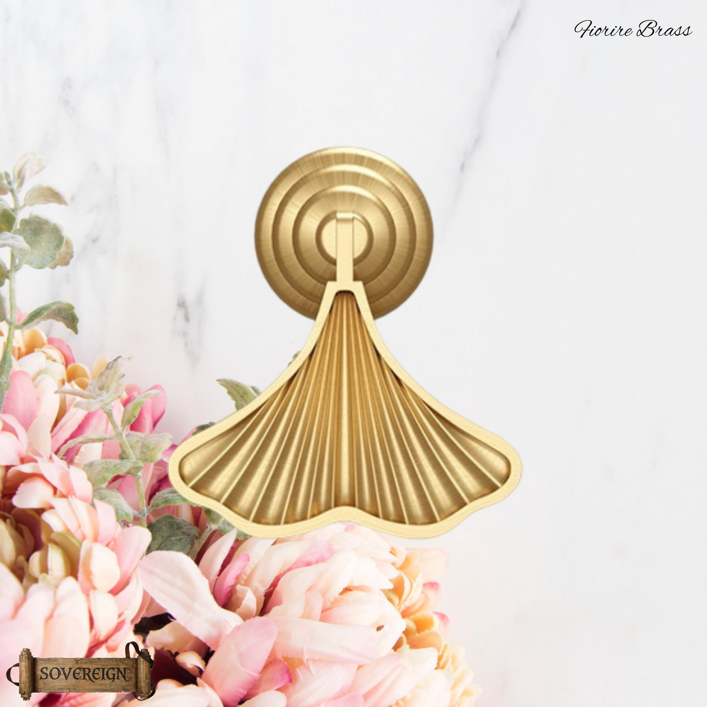 "fiorire" Sovereign Pendant sweep 45mm solid brass cabinet pull (2 finishes)