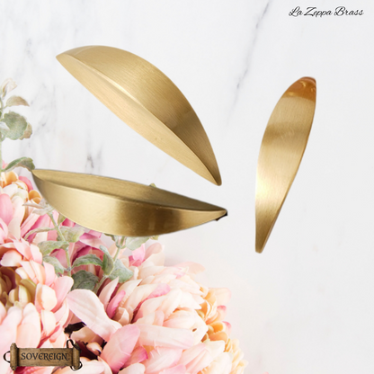 "La Zeppa" Sovereign Wedge 65mm solid brass cabinet pull