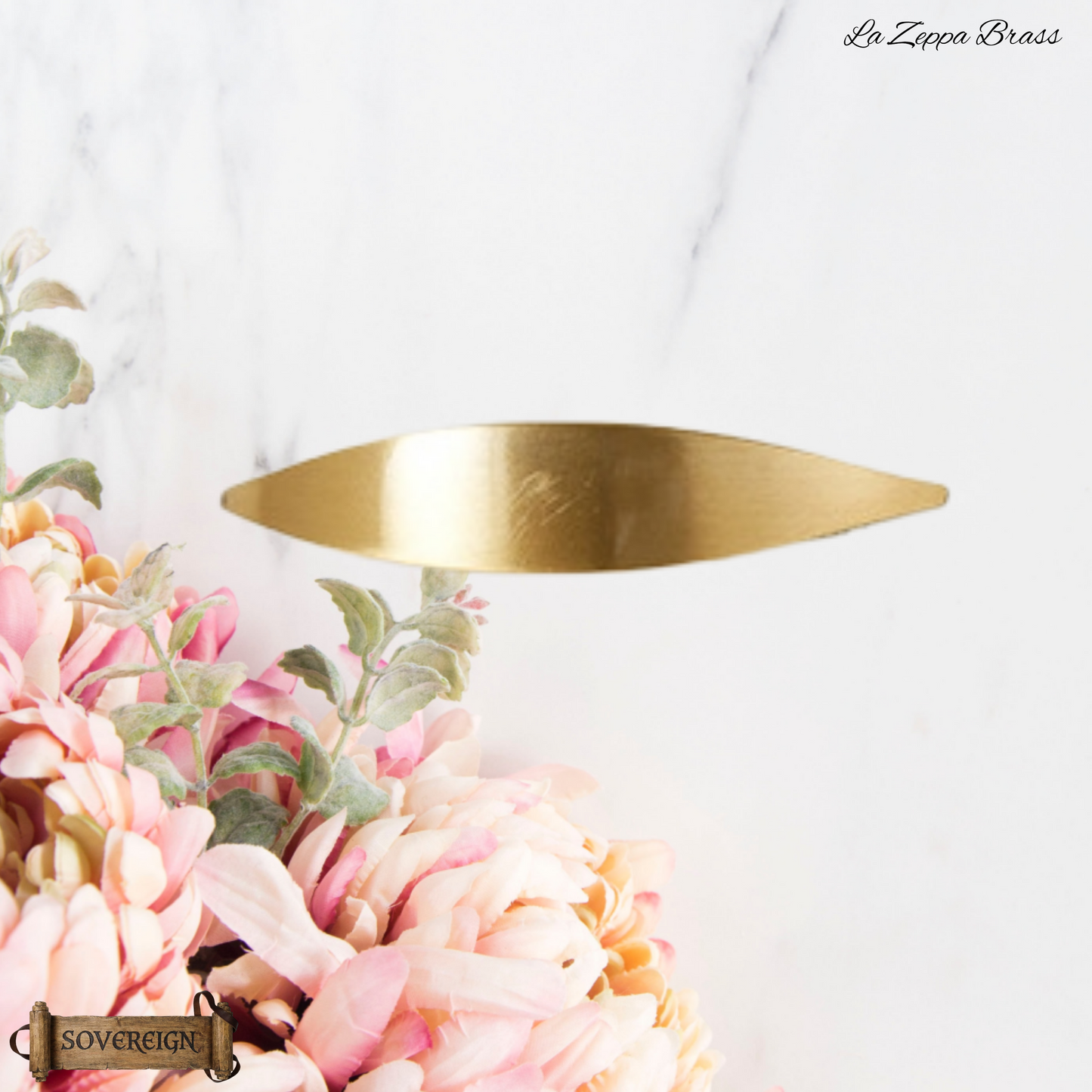 "La Zeppa" Sovereign Wedge 65mm solid brass cabinet pull