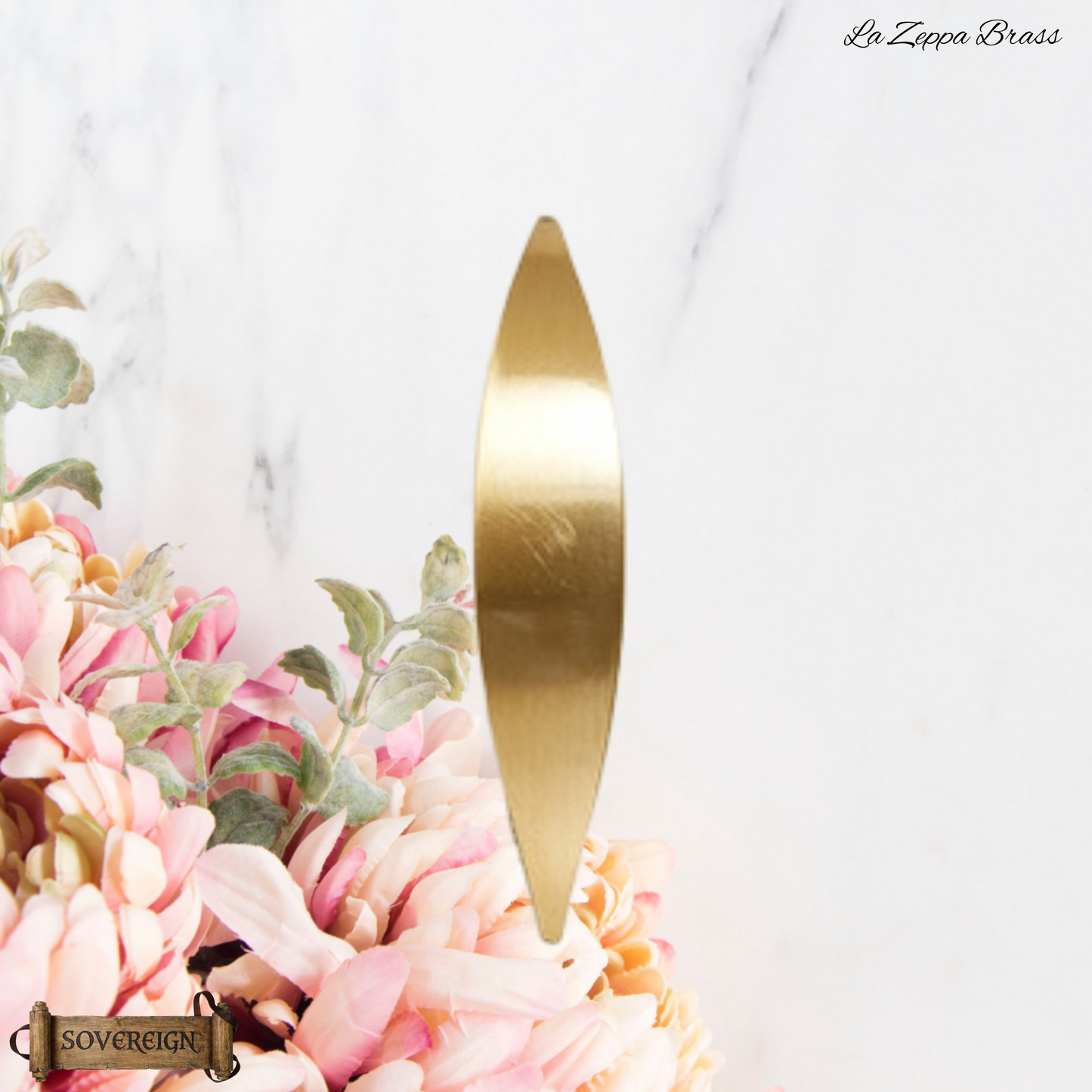 "La Zeppa" Sovereign Wedge 65mm solid brass cabinet pull