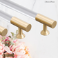 "Chiara" Sovereign Clear Acrylic & Brass cabinet T-Bar Handles -5 Sizes