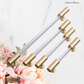 "Chiara" Sovereign Clear Acrylic & Brass cabinet T-Bar Handles -5 Sizes